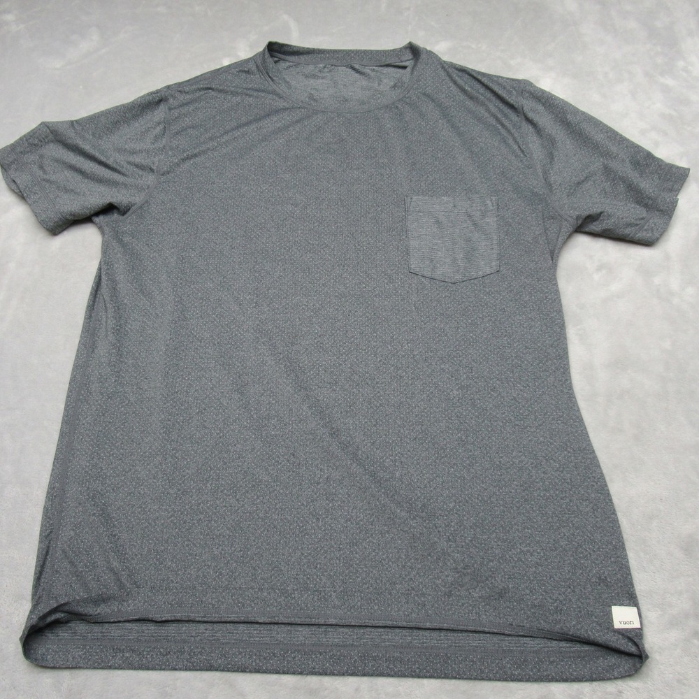 Vuori Shirt Mens Large Grey Tradewind Performance Tee Slim Moisture Wick Active